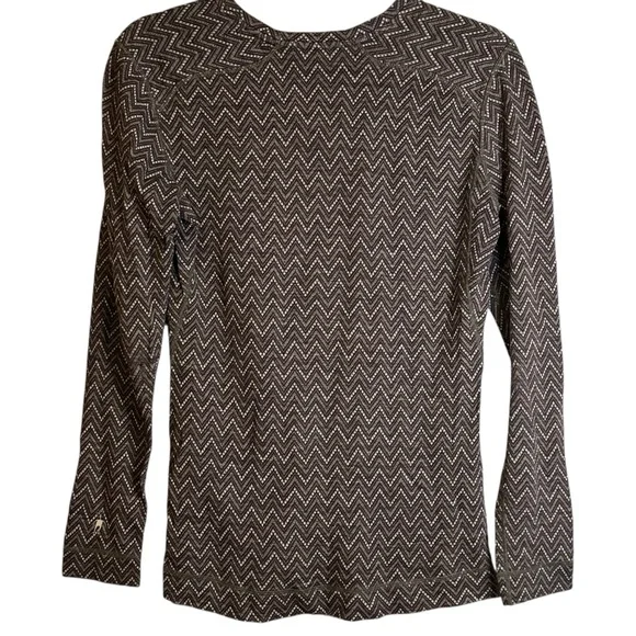 SmartWool Merino Wool Chevron Pattern Long Sleeve Top Base Layer Sweater Large - Picture 5 of 11